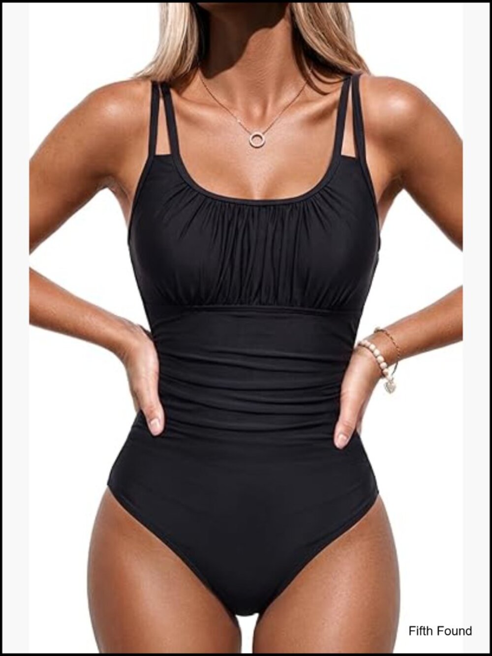Tummy Control One Piece Swimsuit Full Coverage Ruched Swimwear